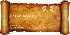 Foltz Romola névjegykártya